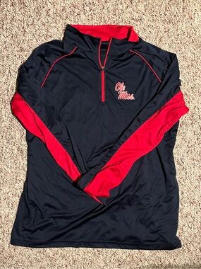Ole Miss Black and Red Athletic Quarter-Zip Pullover
